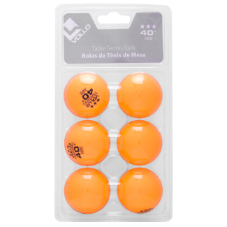 Bola de Tênis de Mesa Vollo ABS Training 3 Estrelas com 06 Unidades Laranja