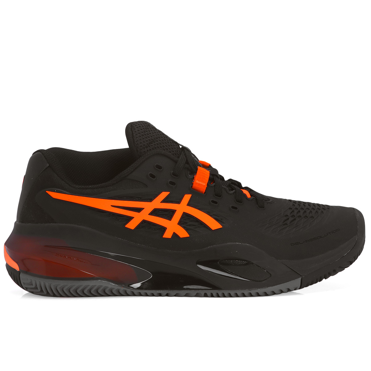 Tênis Asics Gel Resolution X - Clay - Preto e Laranja - Pró Spin