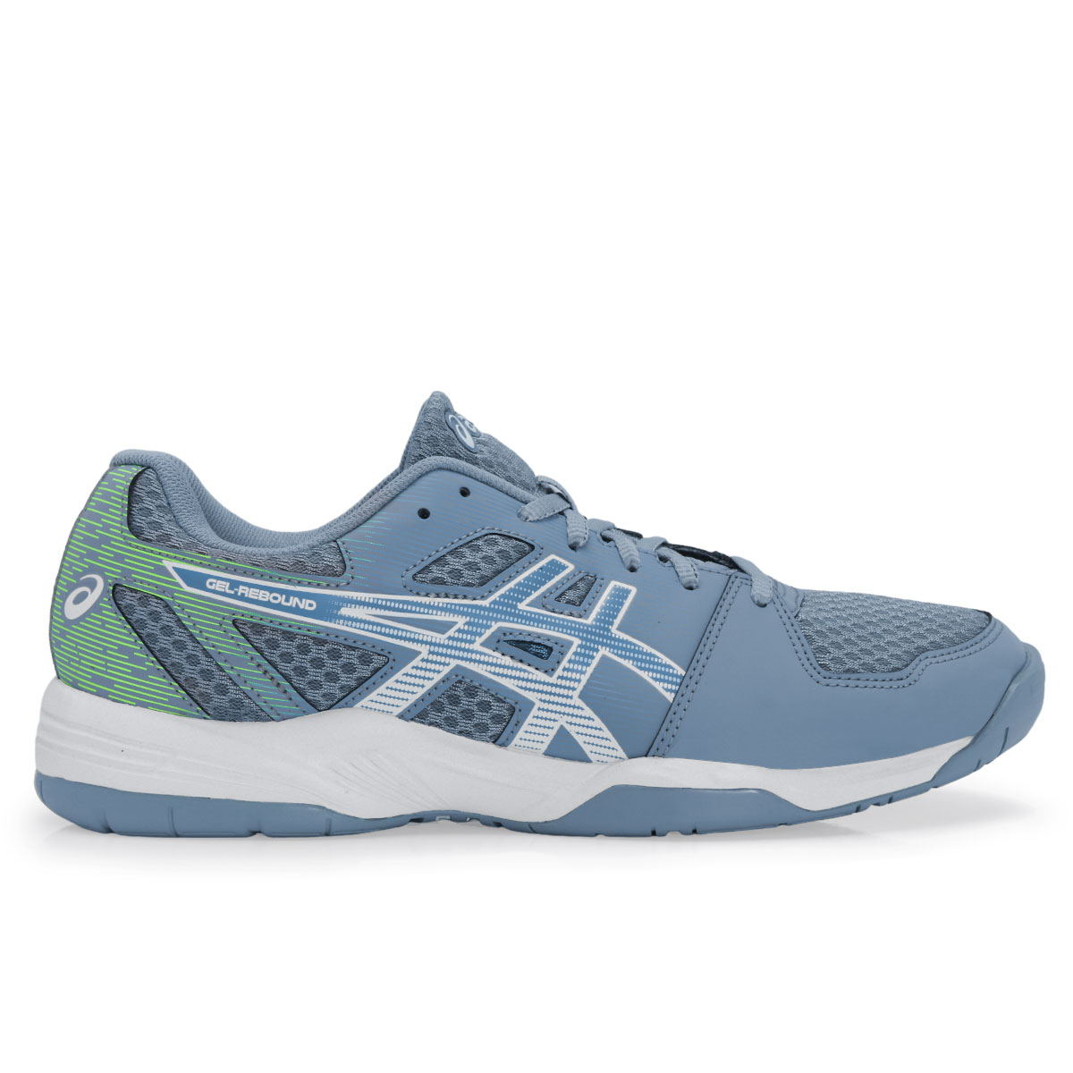 Tenis Asics Gel Rebound Azul Verde e Branco ProSpin .br