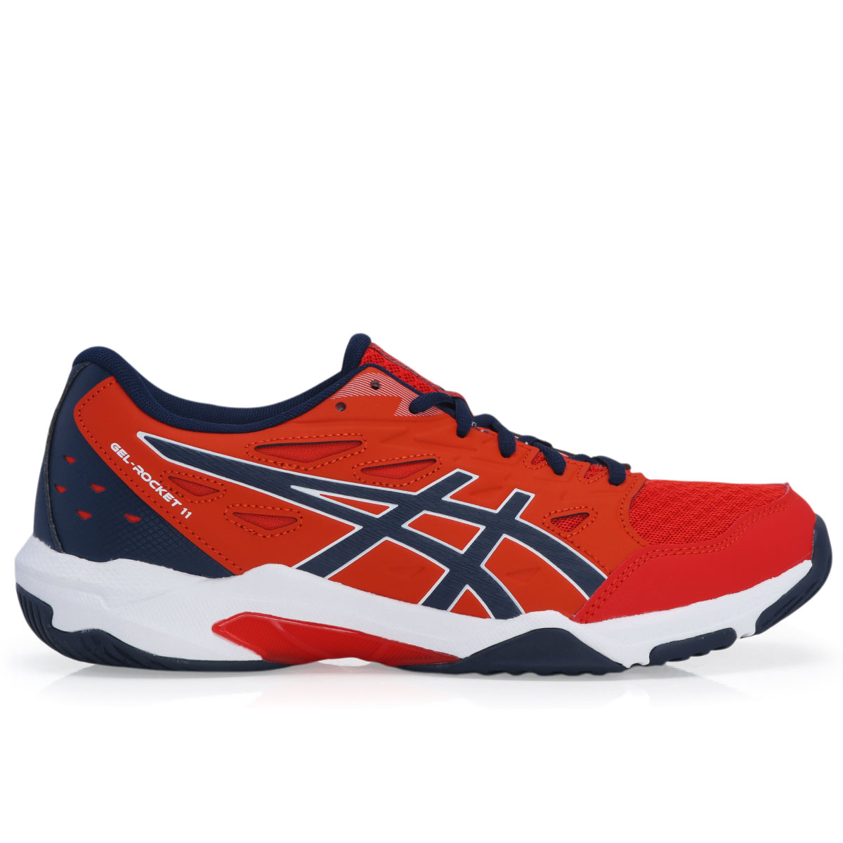 Tênis Asics Gel Rocket 11 Vermelho e Marinho - ProSpin.com.br
