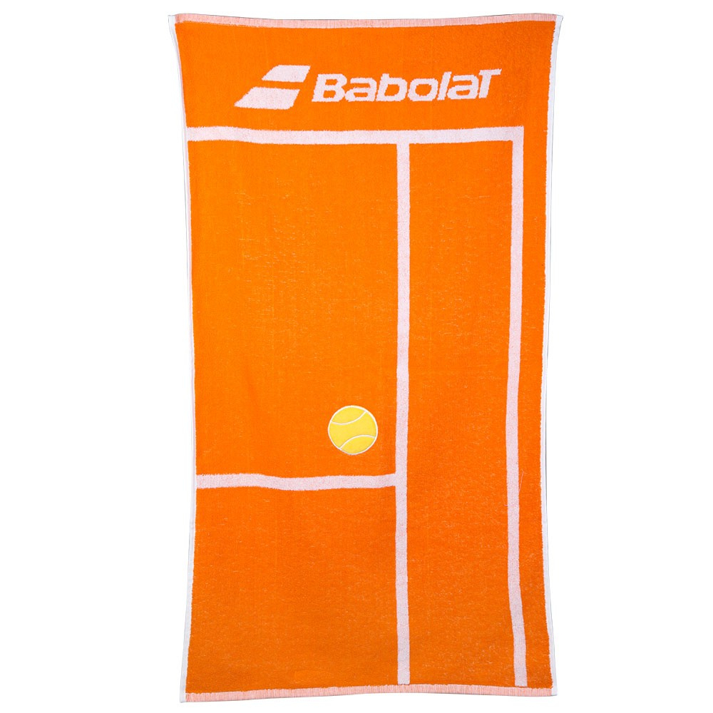 Toalha Babolat M dia Quadra Laranja e Branca ProSpin .br