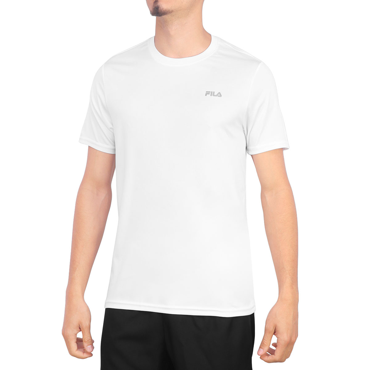 Camiseta Fila Basic Sports Branco e Prata