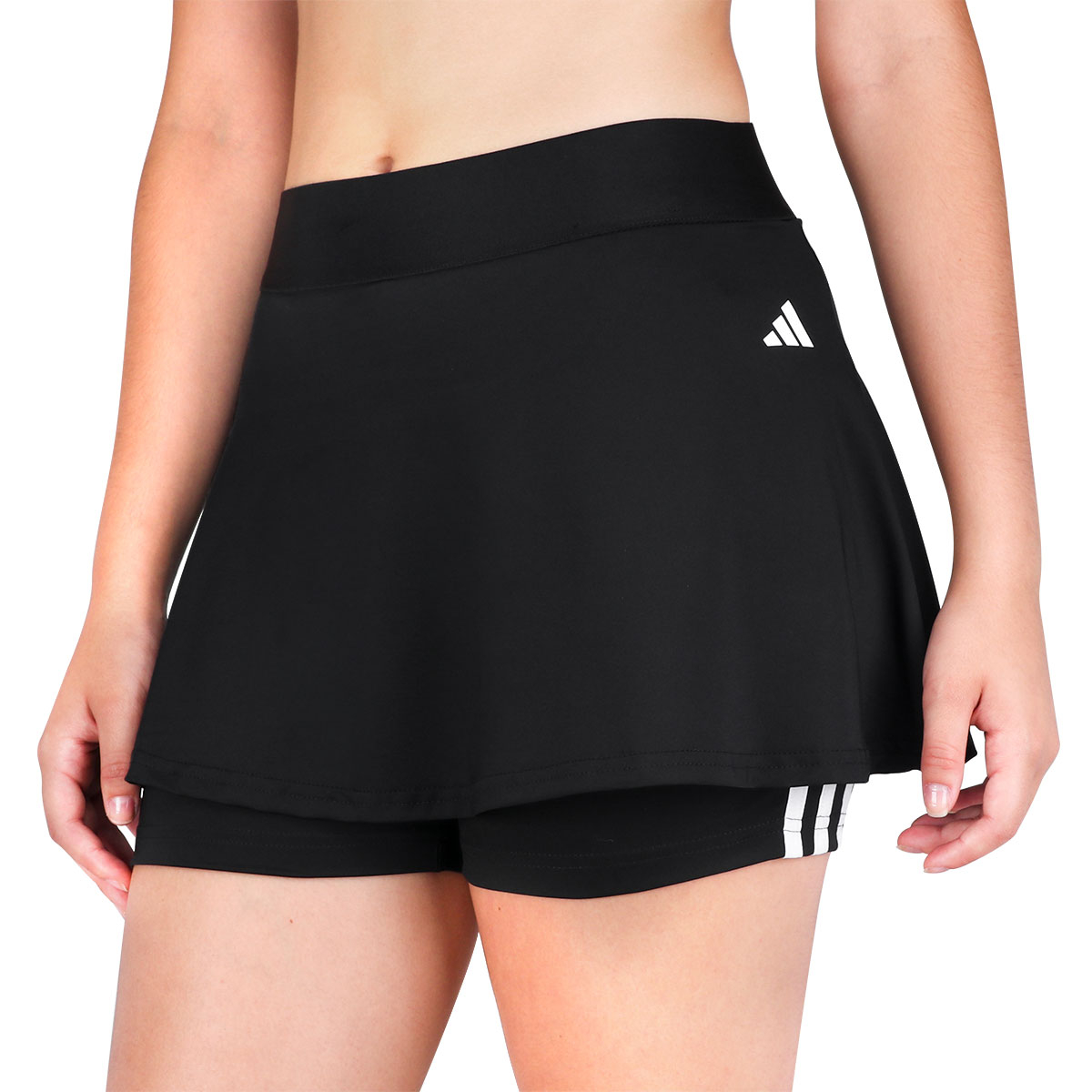 Saia Shorts Adidas Train Essentials 3S Preta e Branca 