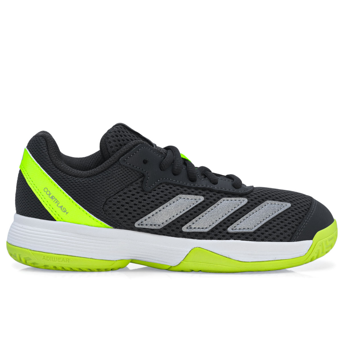 Tênis Adidas Courtflash Júnior Preto Cinza E Verde