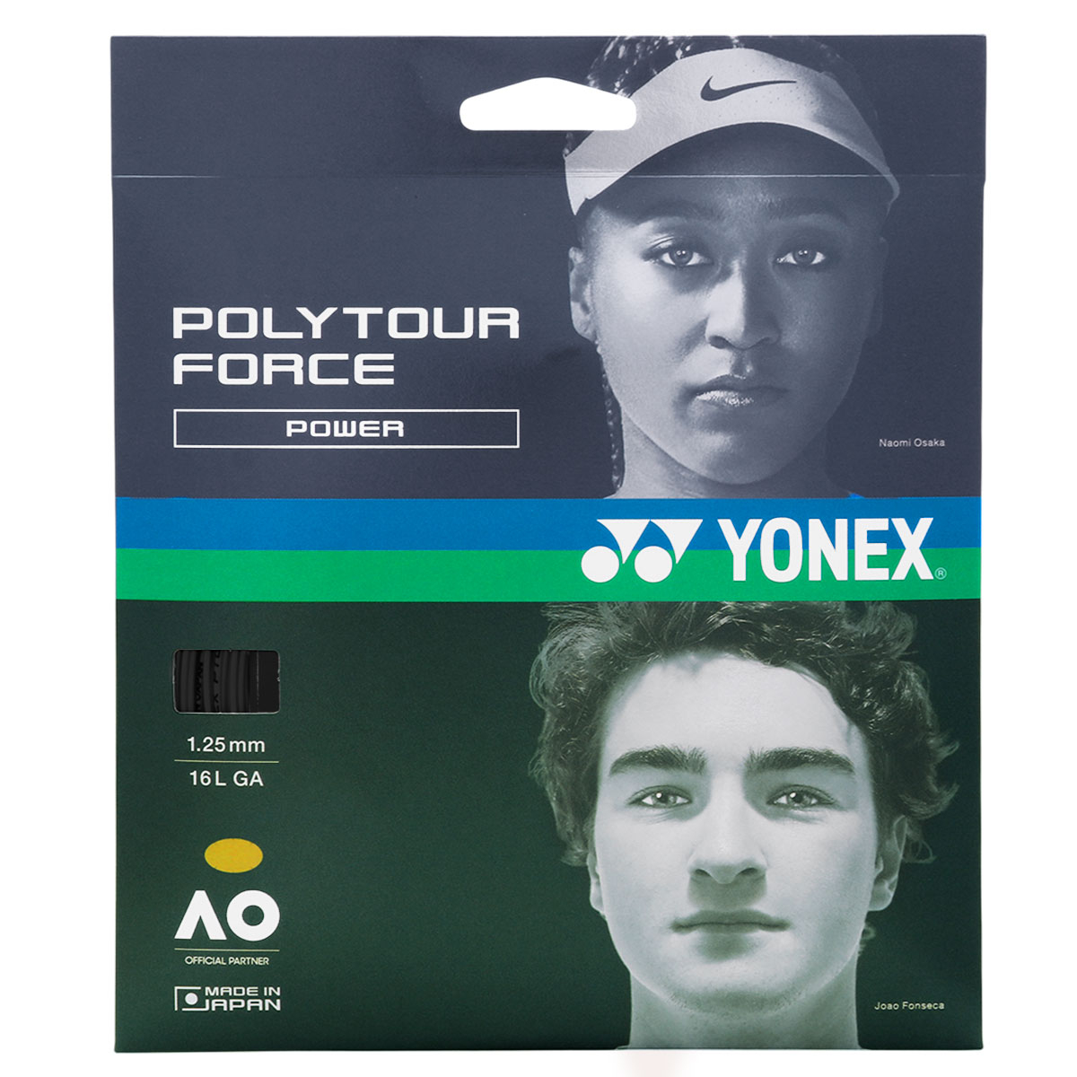 Corda Yonex Poly Tour Force 16L 1.25mm Preta - Set Individual