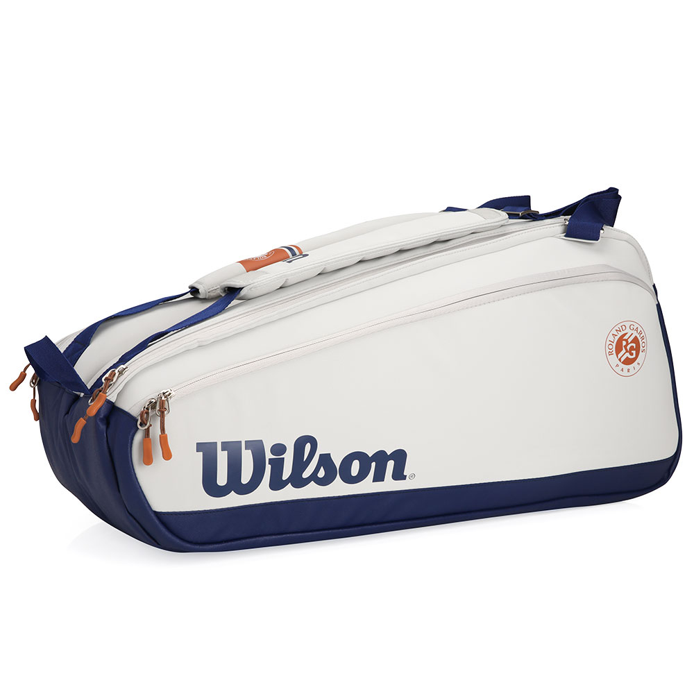 Raqueteira Wilson Roland Garros Premium X9 Cinza Claro e Marinho