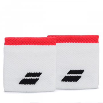 Munhequeira Babolat Logo Curta com 02 Unidade Branca e Vermelha