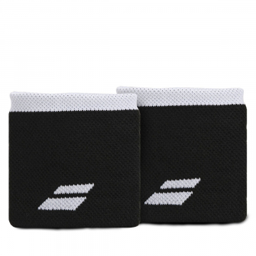 Munhequeira Babolat Logo Curta com 02 Unidade Preta e Branca