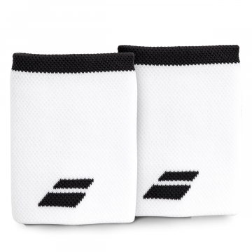 Munhequeira Babolat Logo Jumbo Longa Branca e Preta