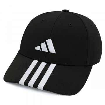 Boné Adidas Baseball Três Listras New Logo Preto e Branco