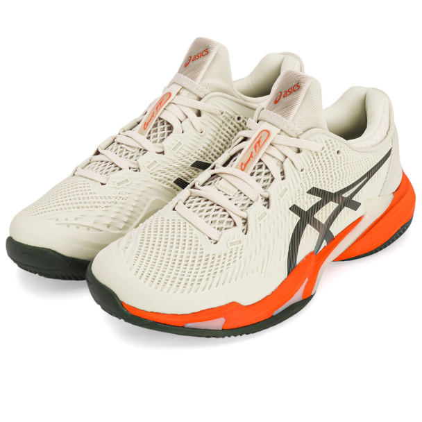 Offen オッフェン pointedFRIN BEIGE & BLACK 38 Tênis Asics Court FF 3 - Clay - Saibro - Bege Claro e Laranja