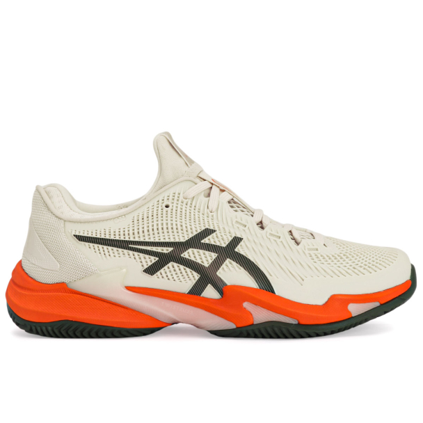 Tênis Asics Court FF 3 - Clay - Saibro - Bege Claro e Laranja