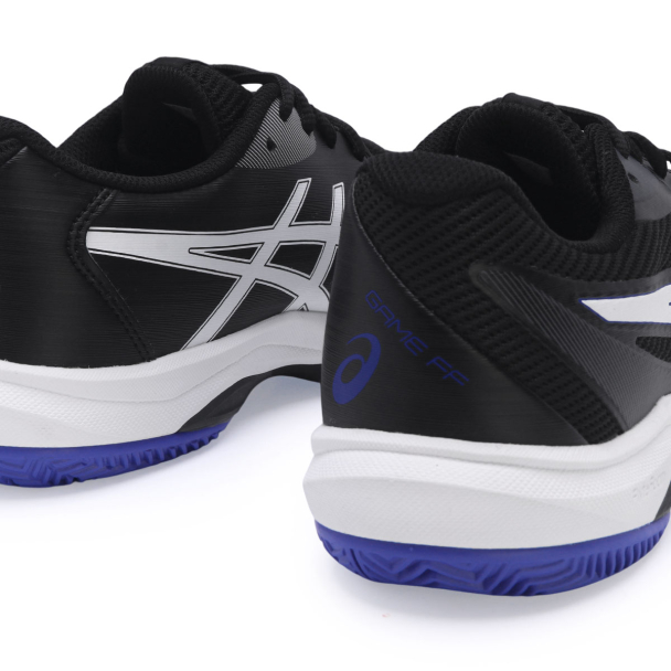 Tênis Asics Game FF - Clay - Saibro - Preto Branco e Azul