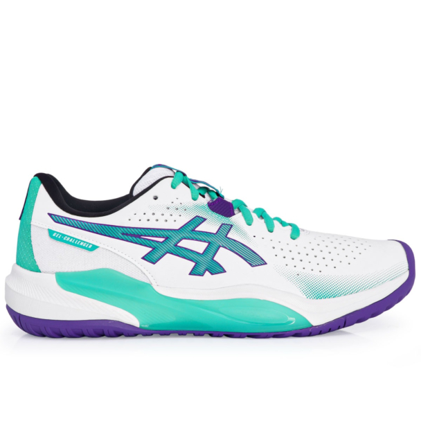 A！ Tênis Asics Gel Challenger 15 - All Court - Branco e Verde