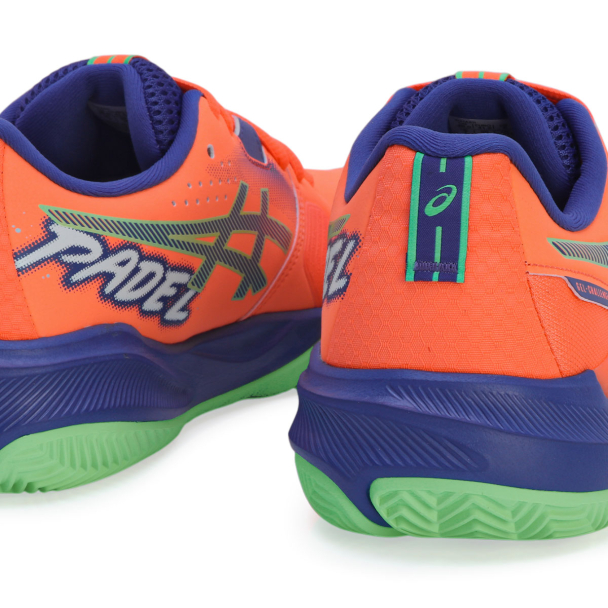 Tênis Asics Gel Challenger 15 Padel Laranja e Azul - ProSpin.com.br