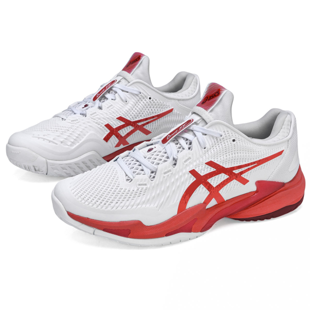 Tênis Asics Court Ff 3 Novak - Quadra Rápida - Branco e Vermelho
