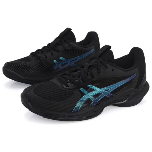 Tênis Asics Solution Speed FF 3 - Clay Saibro - Night Preto e Azul Metal