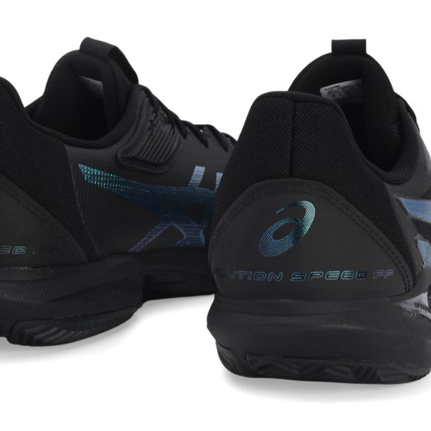 Tênis Asics Solution Speed FF 3 - Clay Saibro - Night Preto e Azul Metal