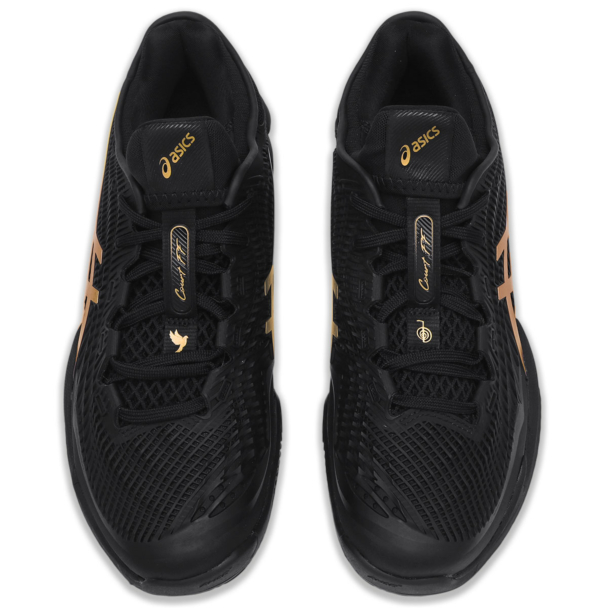 Tênis Asics Court FF 3 Novak - Clay Saibro - Night Preto e Dourado