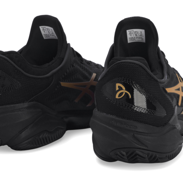 Tênis Asics Court FF 3 Novak - Clay Saibro - Night Preto e Dourado