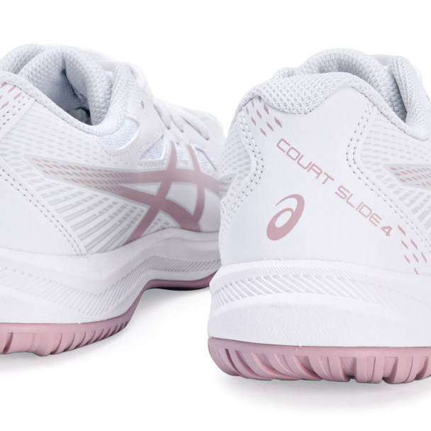 Tênis Asics Court Slide 4 - All Court - Branco e Rosa