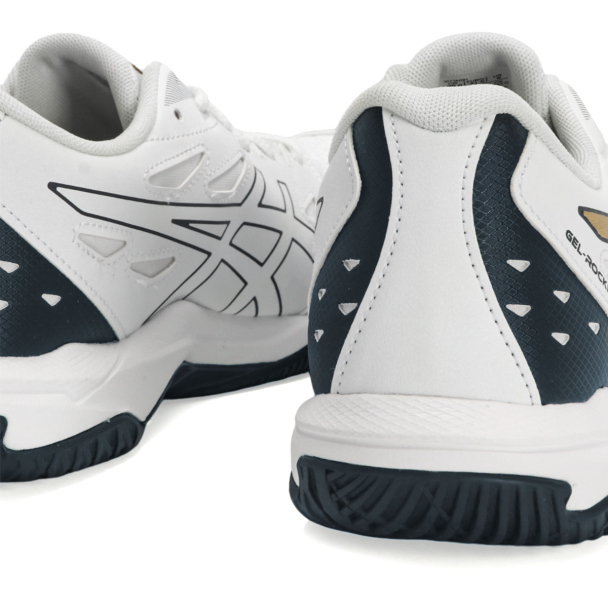 Tênis Asics Gel Rocket 11 Branco Marinho e Dourado