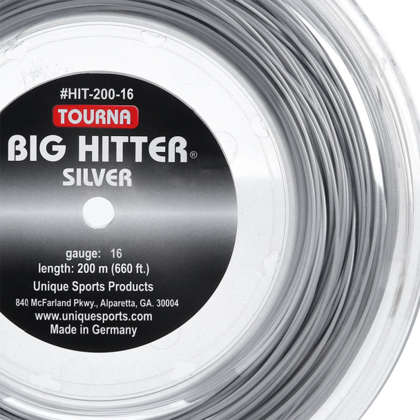 Corda Tourna Big Hitter Silver 16L 1.30mm Cinza Rolo com 200 Metros