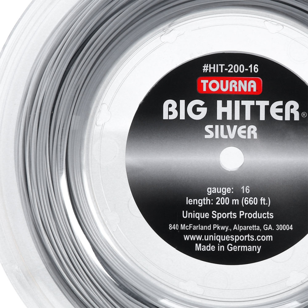 Corda Tourna Big Hitter Silver 16L 1.30mm Cinza Rolo com 200 Metros