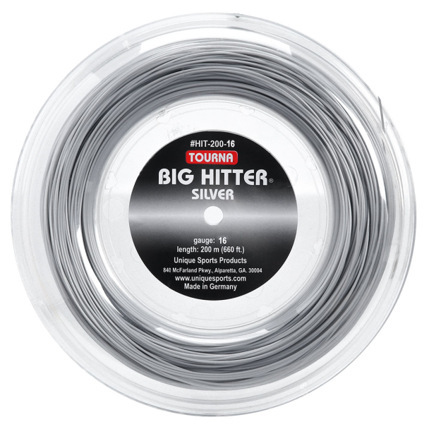 Corda Tourna Big Hitter Silver 16L 1.30mm Cinza Rolo com 200 Metros