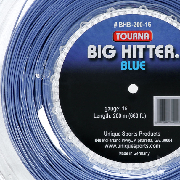Corda Tourna Big Hitter Blue 16L 1.30mm Azul Rolo com 200 Metros