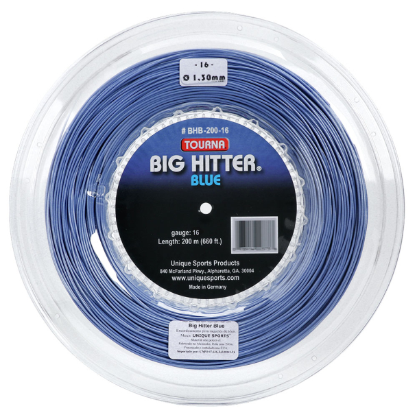 Corda Tourna Big Hitter Blue 16L 1.30mm Azul Rolo com 200 Metros