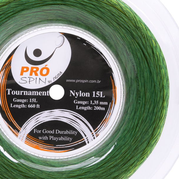 Corda Pró Spin Tournament Nylon By Sigma Verde - Rolo com 200 metros