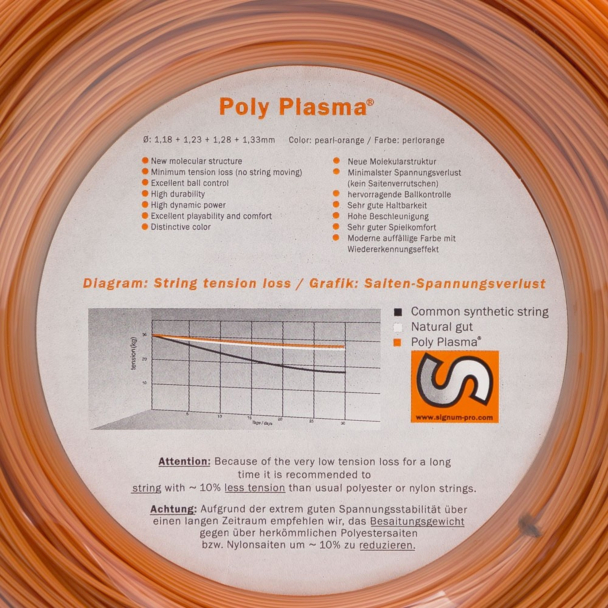 Corda Signum Pro Poly Plasma 1.28 mm Laranja - Rolo com 200 metros