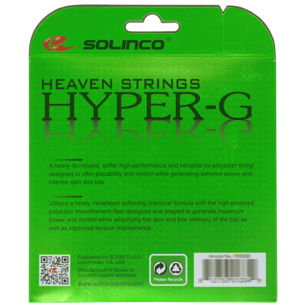 Corda Solinco Hyper G Soft 16 1.30mm Verde - Set Individual