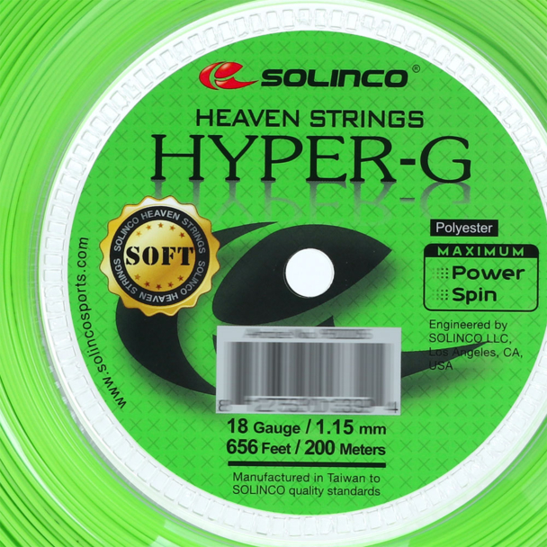Corda Solinco Hyper G Soft 18L 1.15mm Rolo com 200 Metros Verde