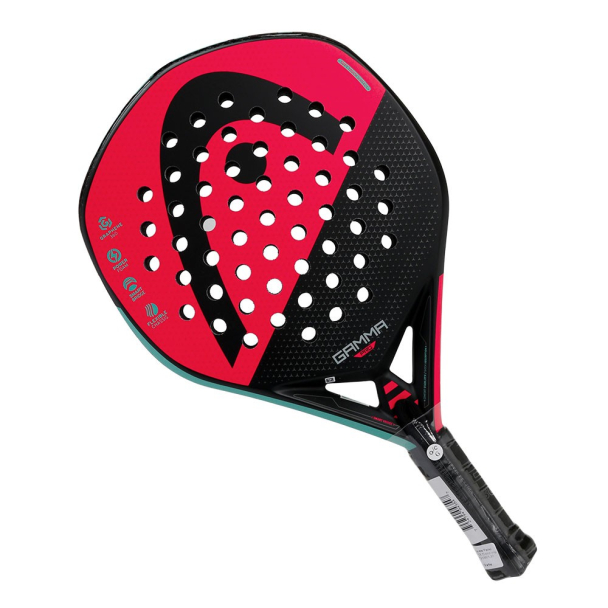 Raquete de Padel Head 360 Gamma Pro Verde Vermelha e Preta