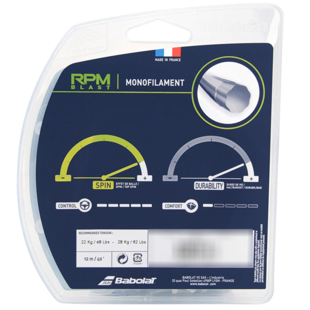 Corda Babolat RPM Blast 17L 1.25mm Preta - Set Individual