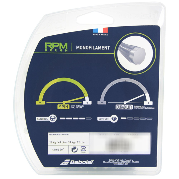 Corda Babolat RPM Rough 16L 1.30mm Amarela - Set Individual