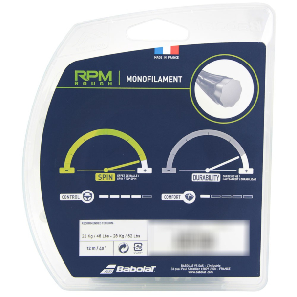 Corda Babolat RPM Rough 17L 1.25mm Amarela - Set Individual