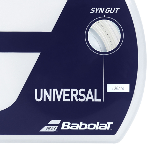 Corda Babolat Synthetic Gut Universal 16L 1.30mm Branca - Pack com 03 Unidades