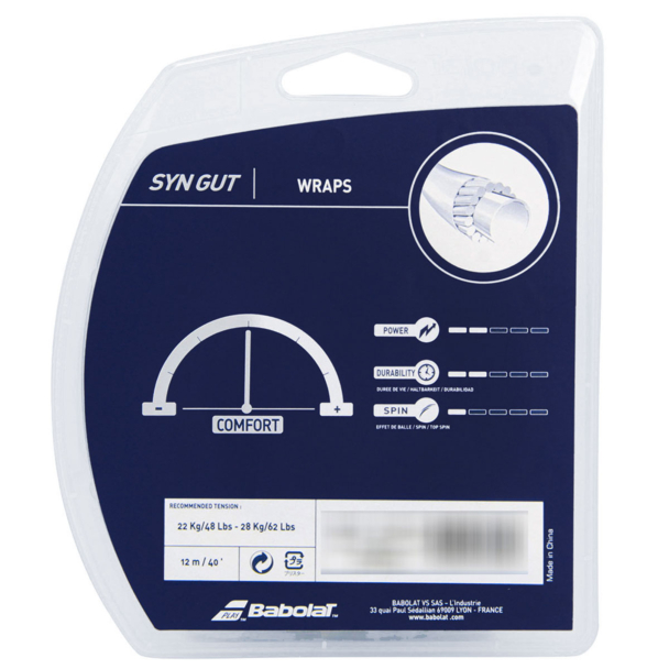 Corda Babolat Synthetic Gut Universal 16L 1.30mm Branca - Pack com 03 Unidades