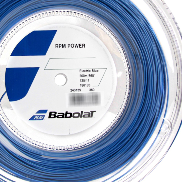 Corda Babolat RPM Power 17L 1.25mm Azul - Rolo com 200 Metros
