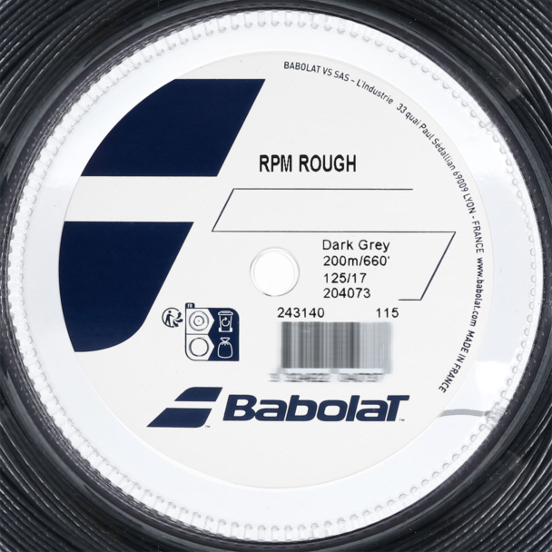 Corda Babolat RPM Rough 17L 1.25mm Cinza - Rolo com 200 Metros