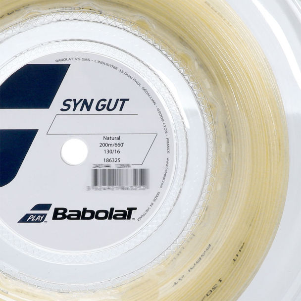 Corda Babolat Synthetic Gut 16L 1.30mm Natural Rolo com 200 metros