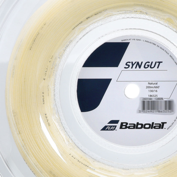 Corda Babolat Synthetic Gut 16L 1.30mm Natural Rolo com 200 metros