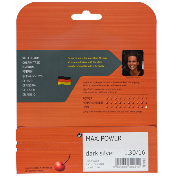 Corda Kirschbaum Max Power 16L 1.30mm Set Individual Prata