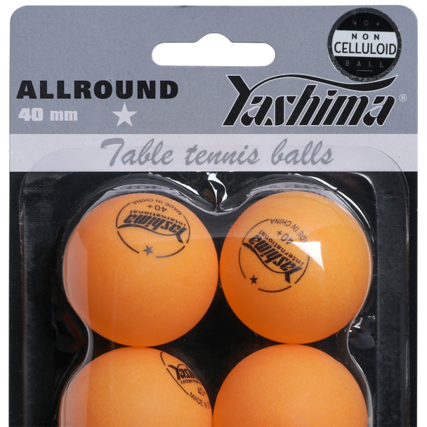 Bola de Tênis de Mesa Yashima 1 Estrela Plástico com 06 Bolas Laranja