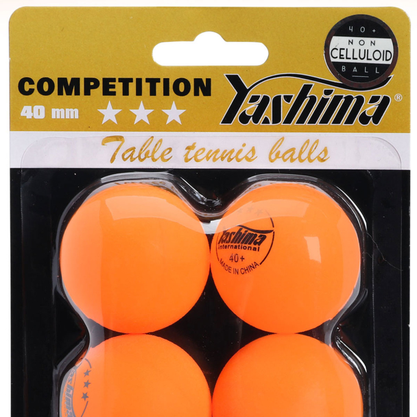 Bola de Tênis de Mesa Yashima 3 Estrelas PVC Com 06 Unidades Laranja