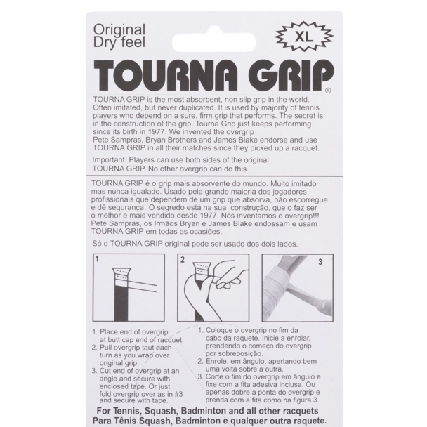 Overgrip Unique Tourna Original Sampras Azul com 03 Unidades