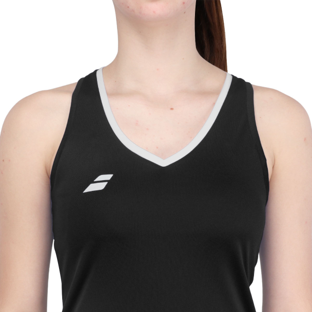 Regata Babolat Play Tank Top Preta e Branca
